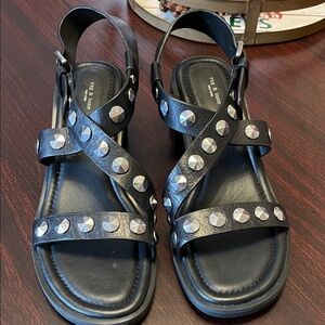 Rag & Bone Black Sandals with Silver Studs